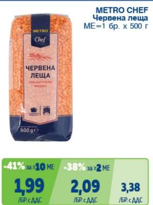 METRO CHEF Червена леща