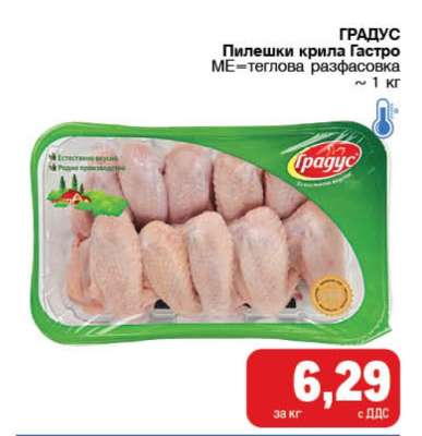 ГРАДУС Пилешки крила Гастро