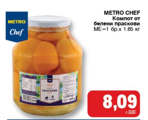 METRO CHEF Компот от белени праскови