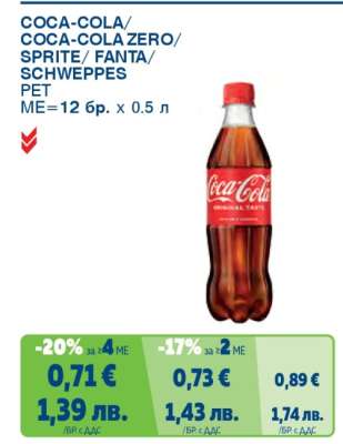 Coca-Cola/ Coca-Cola Zero/ Sprite/ Fanta/ Schweppes