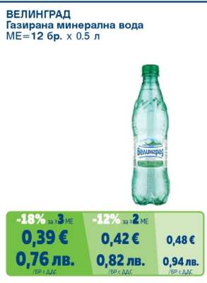 ВЕЛИНГРАД Газирана минерална вода