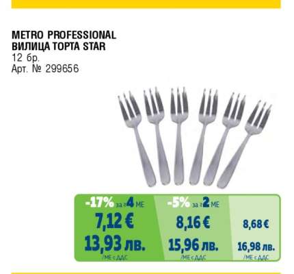 METRO PROFESSIONAL ВИЛИЦА ТОРТА STAR
