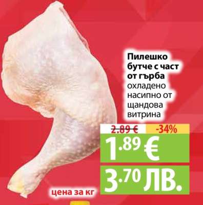 Пилешко бутче с част от гърба