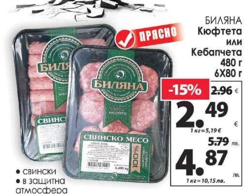 БИЛЯНА Кюфтета или Кебапчета