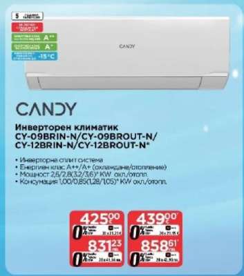 Инверторен климатик CY-09BRIN-N/CY-09BROUT-N/CY-12BRIN-N/CY-12BROUT-N