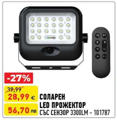 Соларен LED прожектор