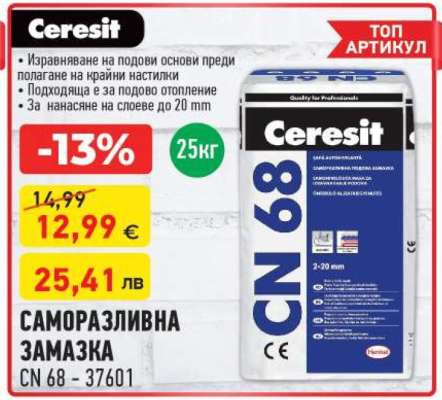 Ceresit САМОРАЗЛИВНА ЗАМАЗКА