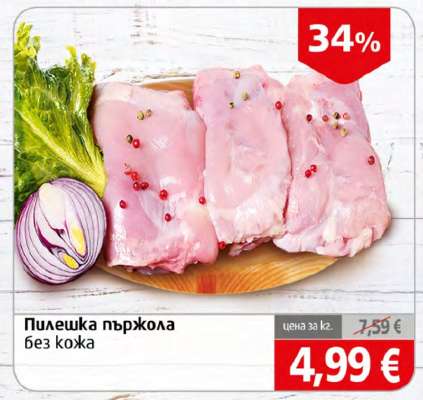 Пилешка пържола без кожа