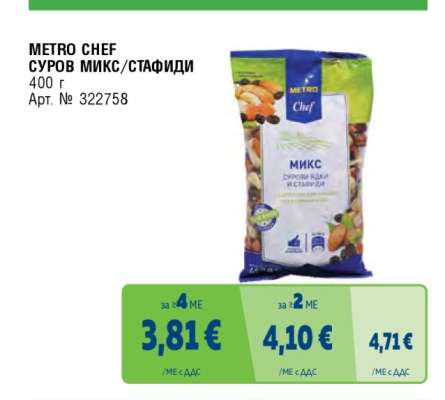 METRO CHEF СУРОВ МИКС/СТАФИДИ