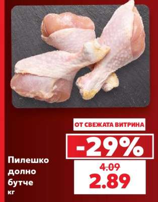 Пилешко долно бутче кг