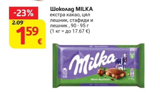 Шоколад Milka