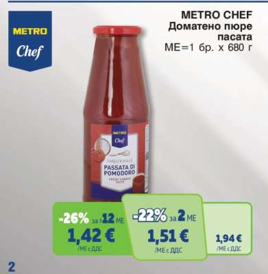 METRO CHEF Доматено пюре пасата