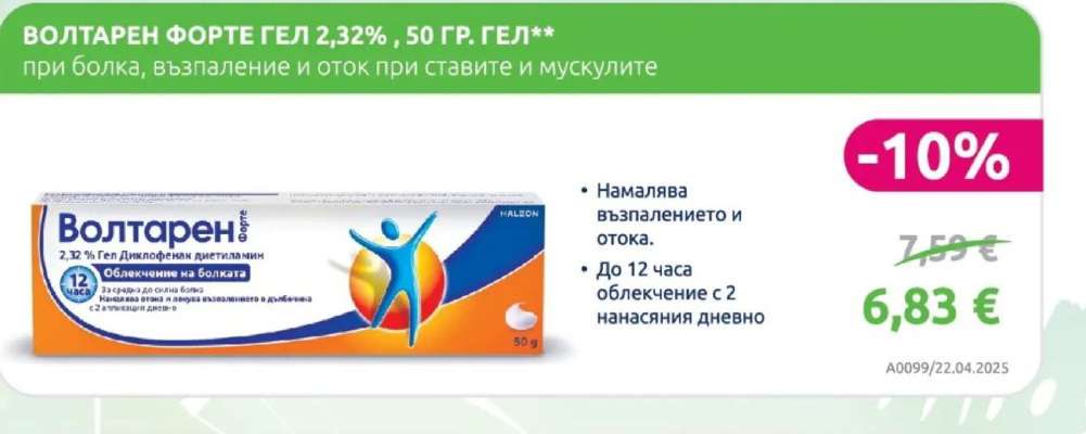 ВОЛТАРЕН ФОРТЕ ГЕЛ 2,32%, 50 ГР. ГЕЛ